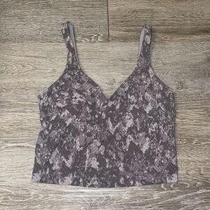 Lululemon Align Tank snakes skin animal print bra size 4 gray